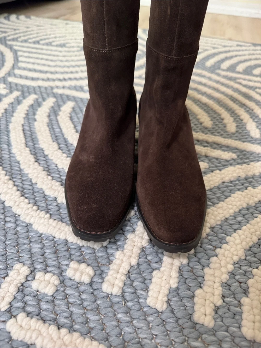 Blondo Starla Waterproof Brown Suede Knee High Boots Women's 5.5M Lug Sole